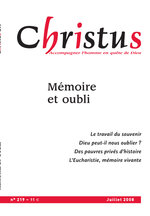 Revue Christus - Mémoire et oubli  - N°219 - Juillet 2008