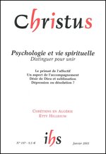 Revue Christus - Psychologie et vie spirituelle  - N°197 - Janvier 2003